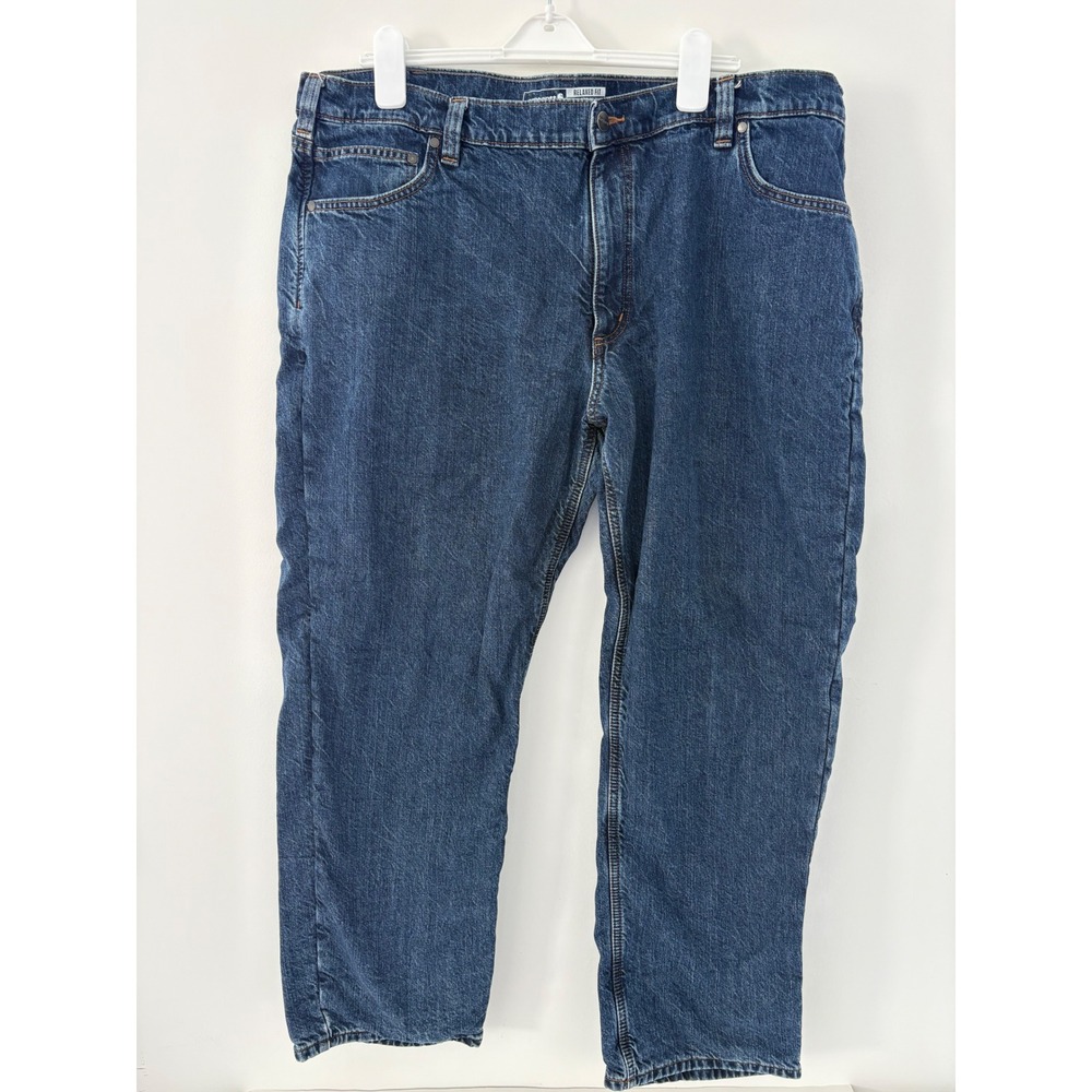 Carhartt Relaxed Fit Jeans Mens‎ 42x30 Blue Denim Plaid Lined RN14806 BD4942M